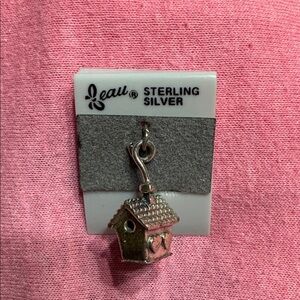 Vintage Beau Sterling Silver 3D Birdhouse Charm - Love Nest